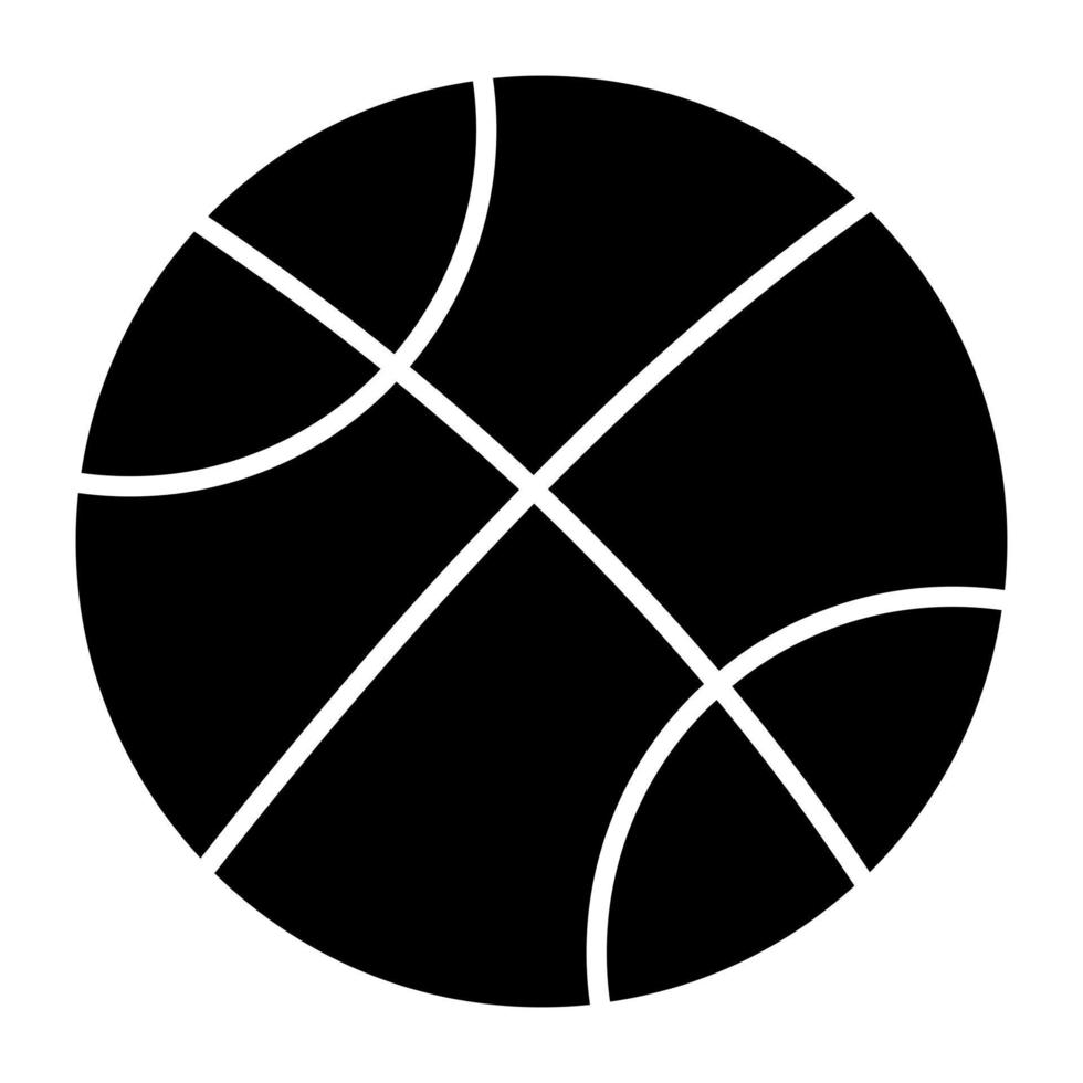 Sports equipment icon, filled design of basketball vector