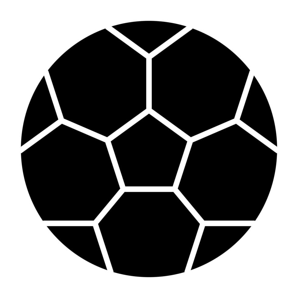 Sports football icon, filled design of chequered ball vector