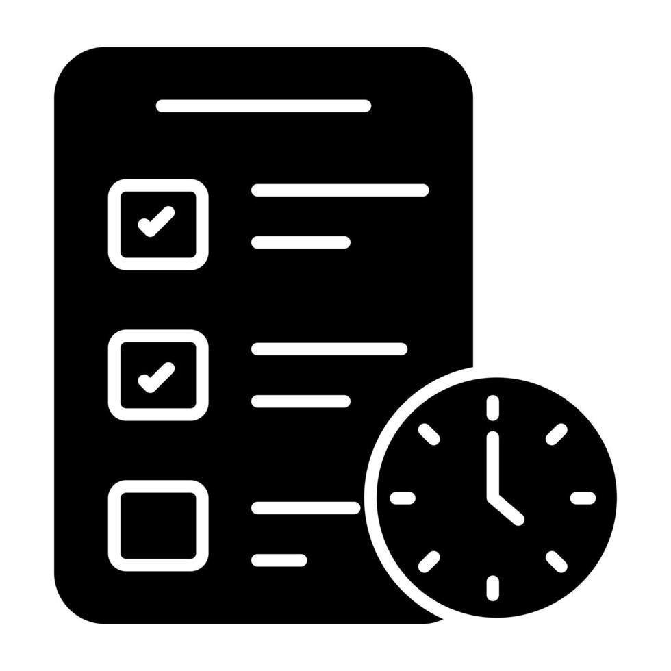 A glyph design icon of project deadline vector