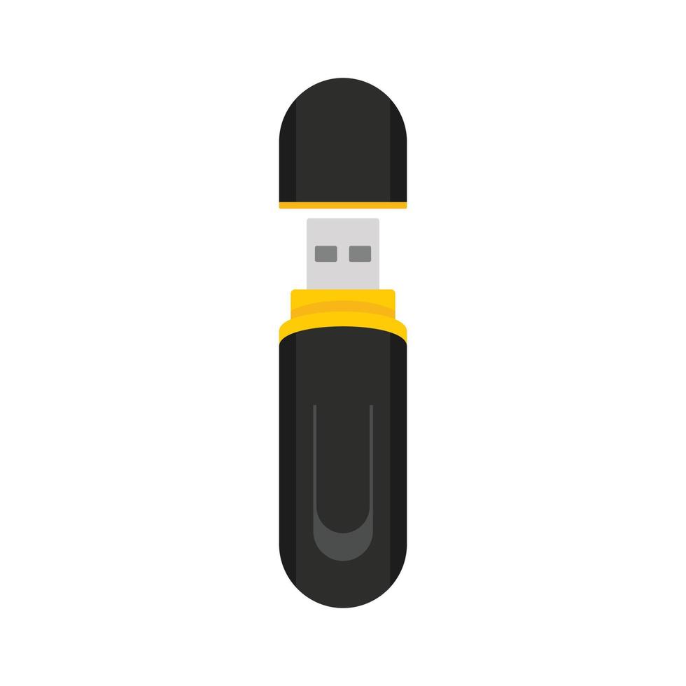 icono de memoria USB, estilo plano vector