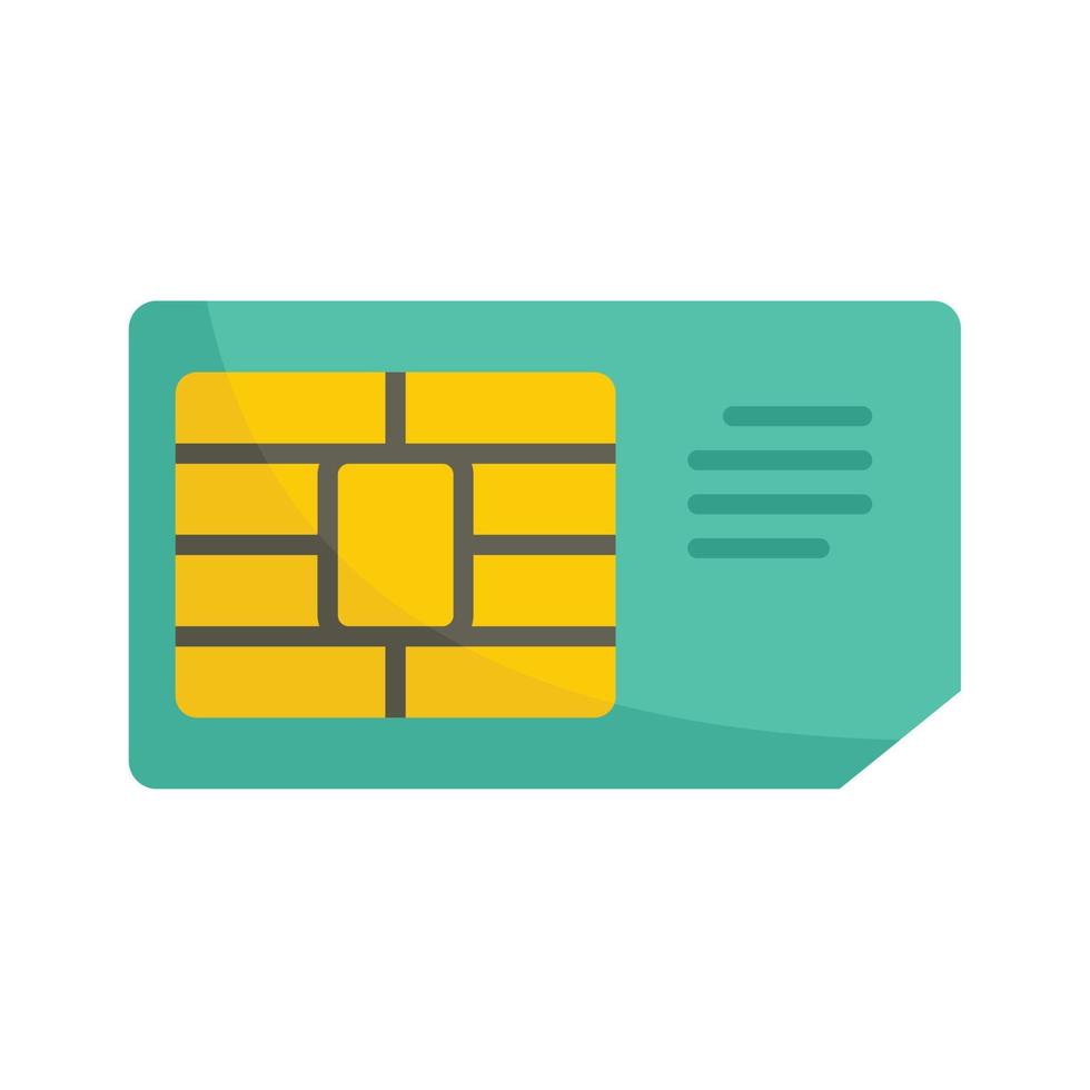 Business sim card icon, flat style vector