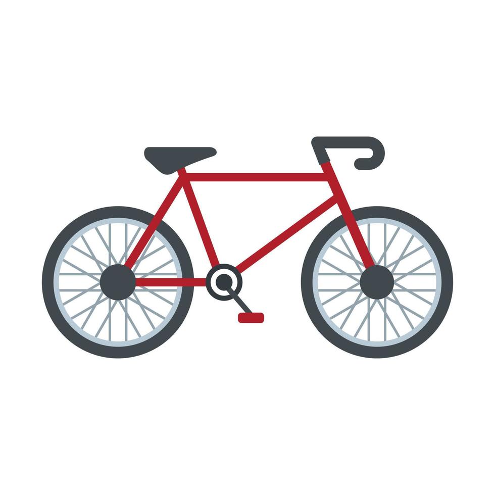 icono de bicicleta de entrega, estilo plano vector