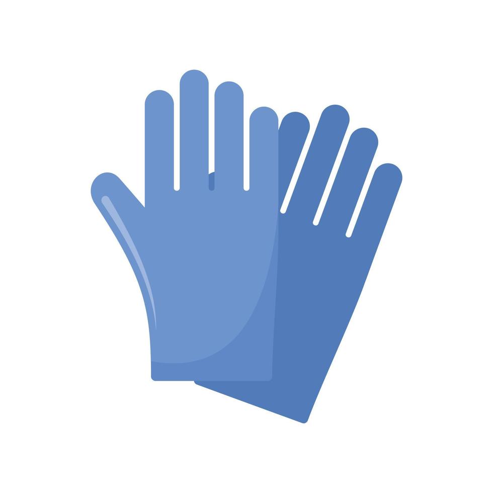 icono de guantes de goma, estilo plano vector