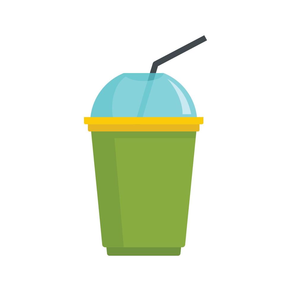 Matcha smoothie icon, flat style vector