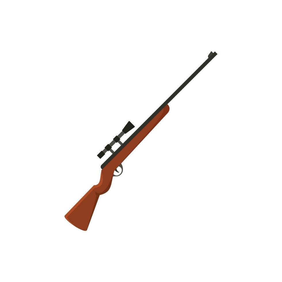 Classic sniper rifle icon, flat style vector