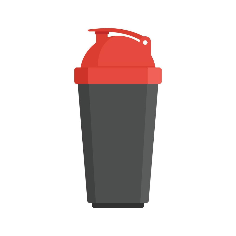 icono de botella agitadora de plástico, tipo plano vector