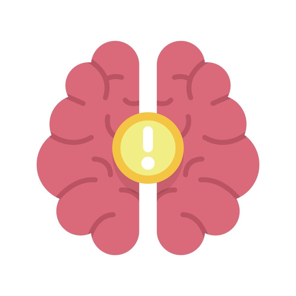 Brain idea icon, flat style vector