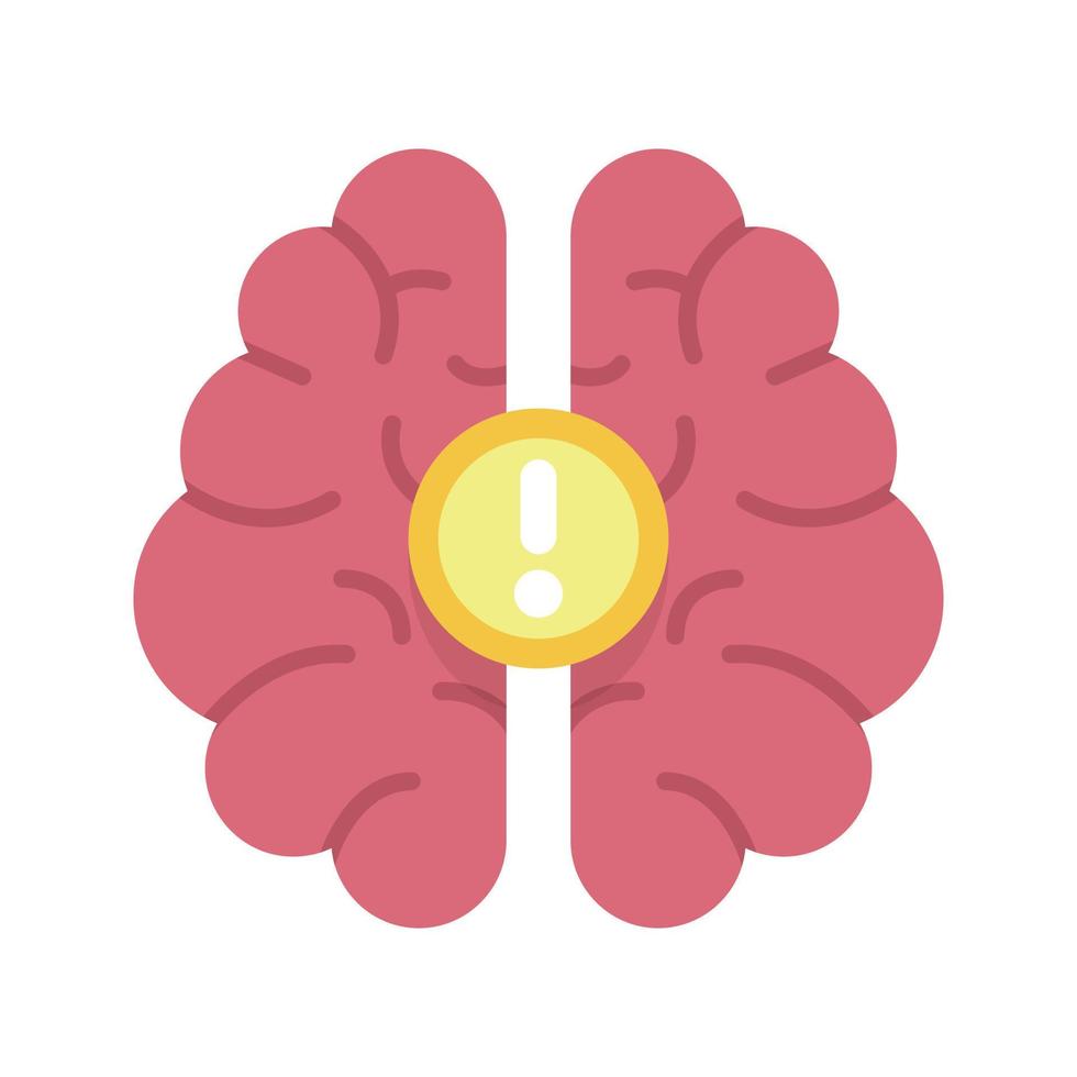 Brain idea icon, flat style vector
