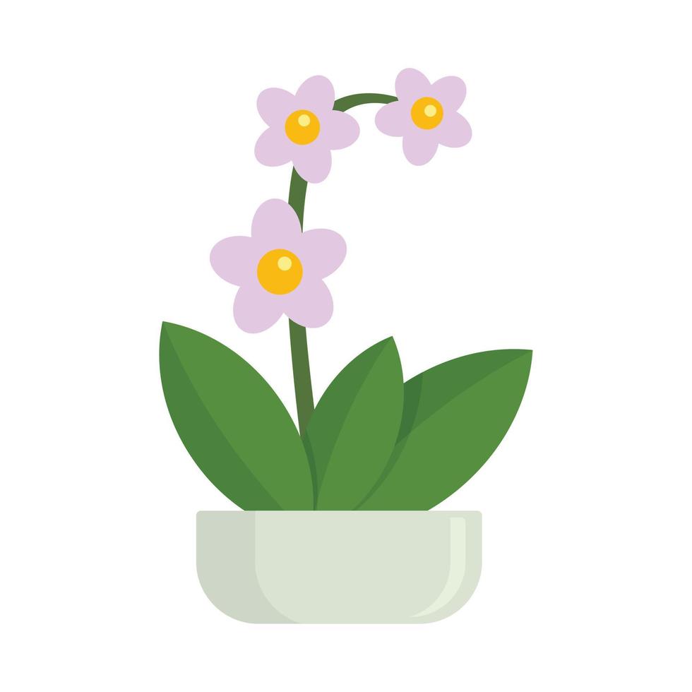 icono de orquídea de planta de interior, estilo plano vector