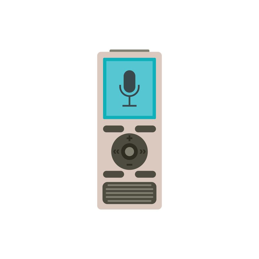 Digital dictaphone icon, flat style vector