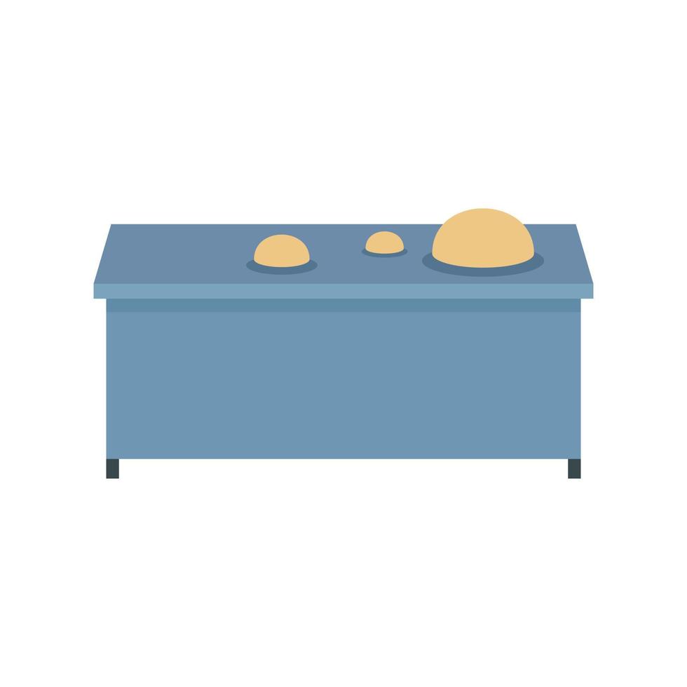 Dough on table icon, flat style vector