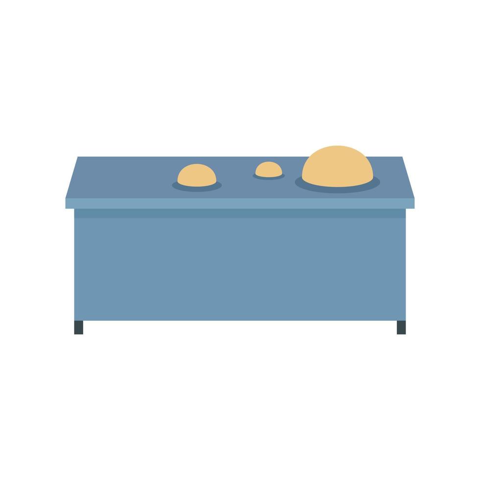 icono de masa en la mesa, estilo plano vector