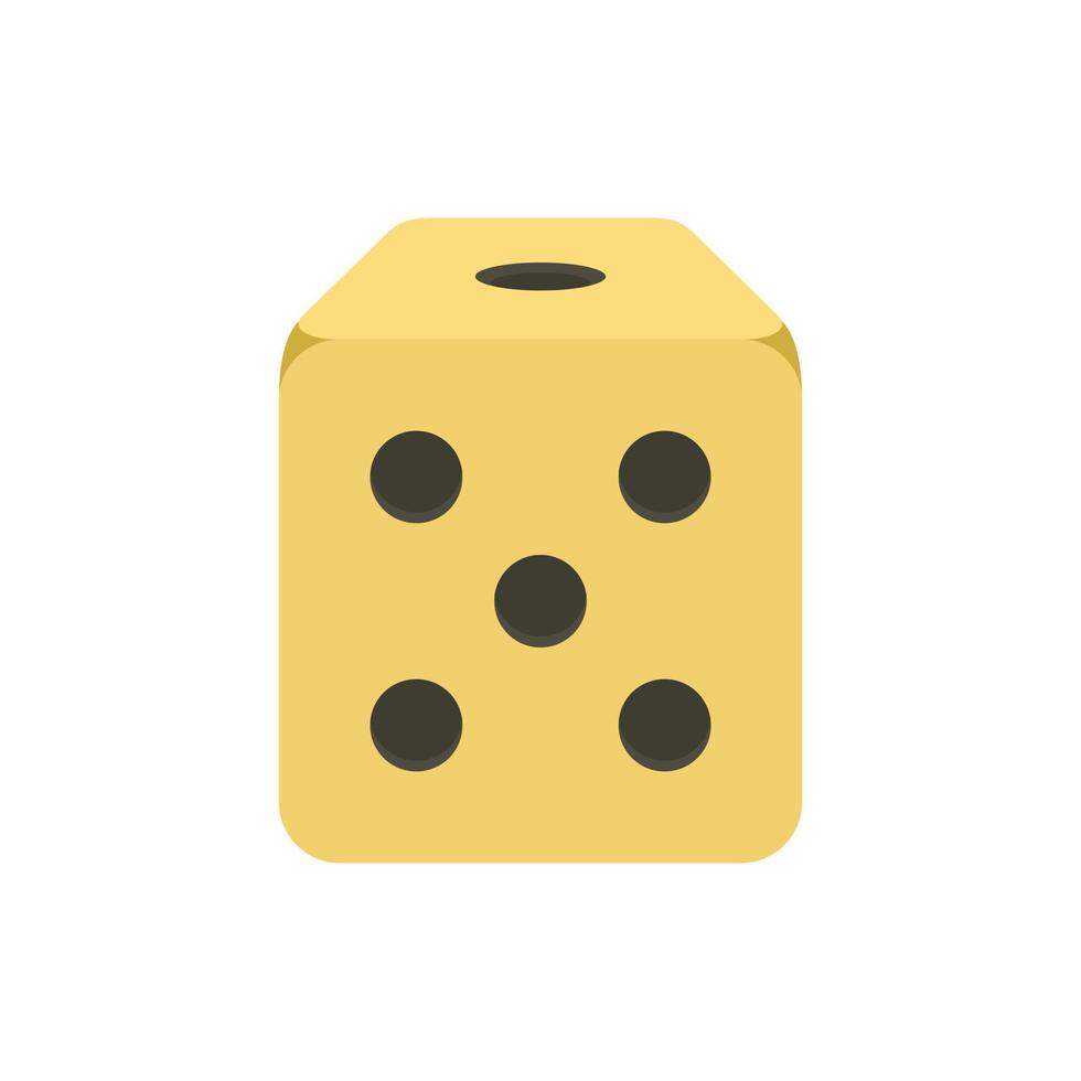Dice cube icon, flat style vector