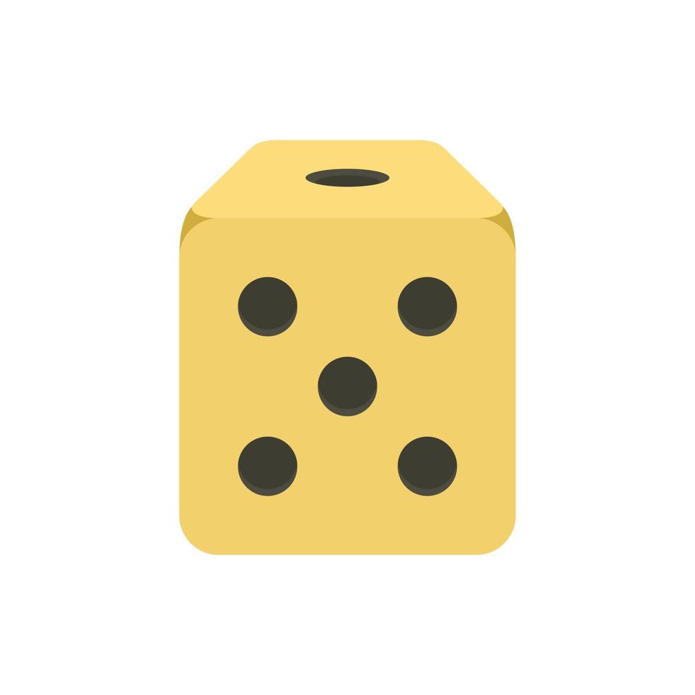 Dice cube icon, flat style vector