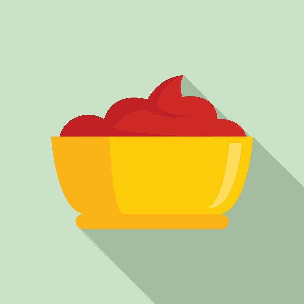 Ketchup bowl icon, flat style vector