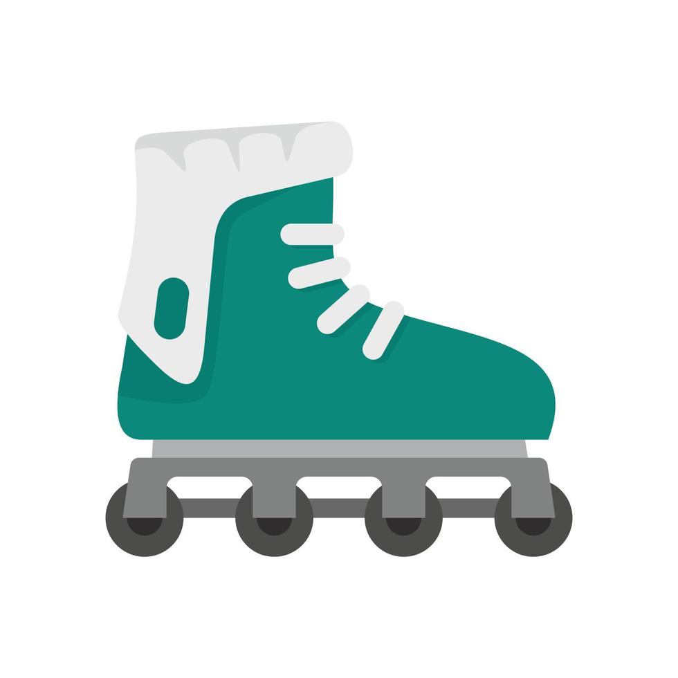 icono de patines en línea de deslizamiento, estilo plano vector