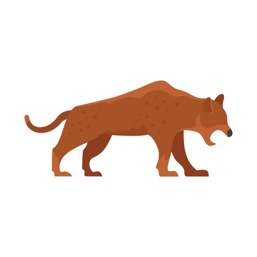 Stone age jaguar icon, flat style vector