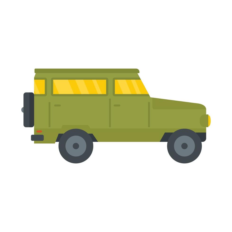 Hunting off road car icon, flat style vector