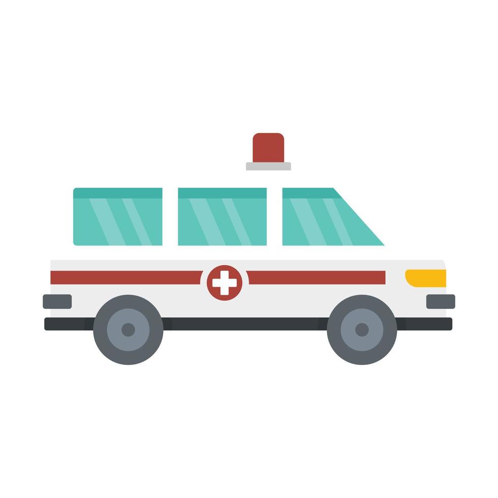 Ambulance car icon, flat style vector