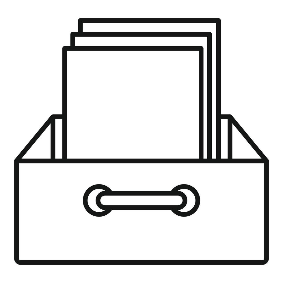 Archive papers icon, outline style vector