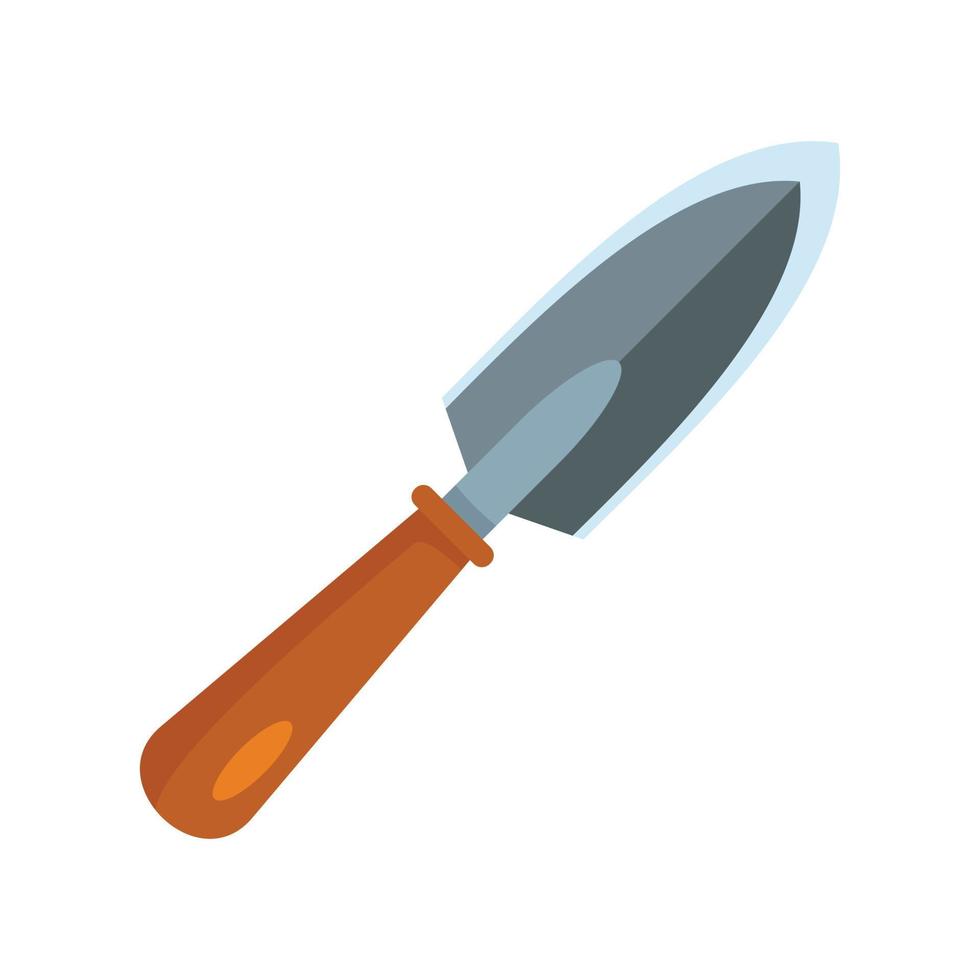 Garden hand shovel icon, flat style vector