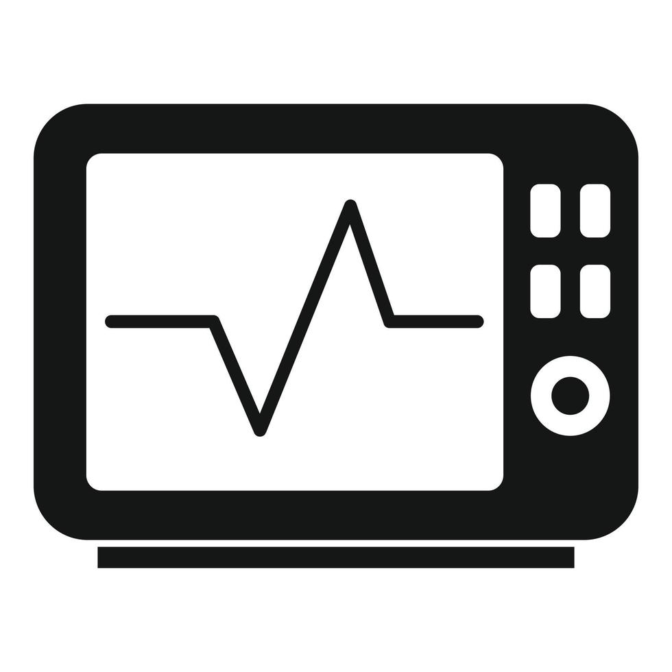 Heart rate monitor icon, simple style vector