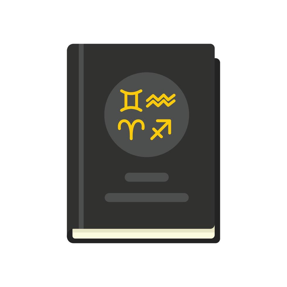 Magic witch book icon, flat style vector