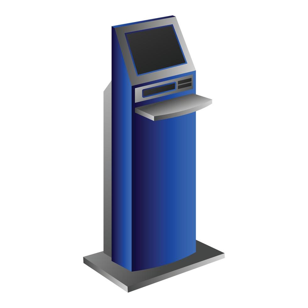 Info kiosk icon, cartoon style vector