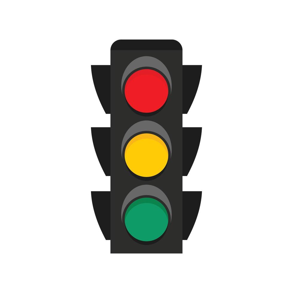 City traffic lights icon, flat style vector