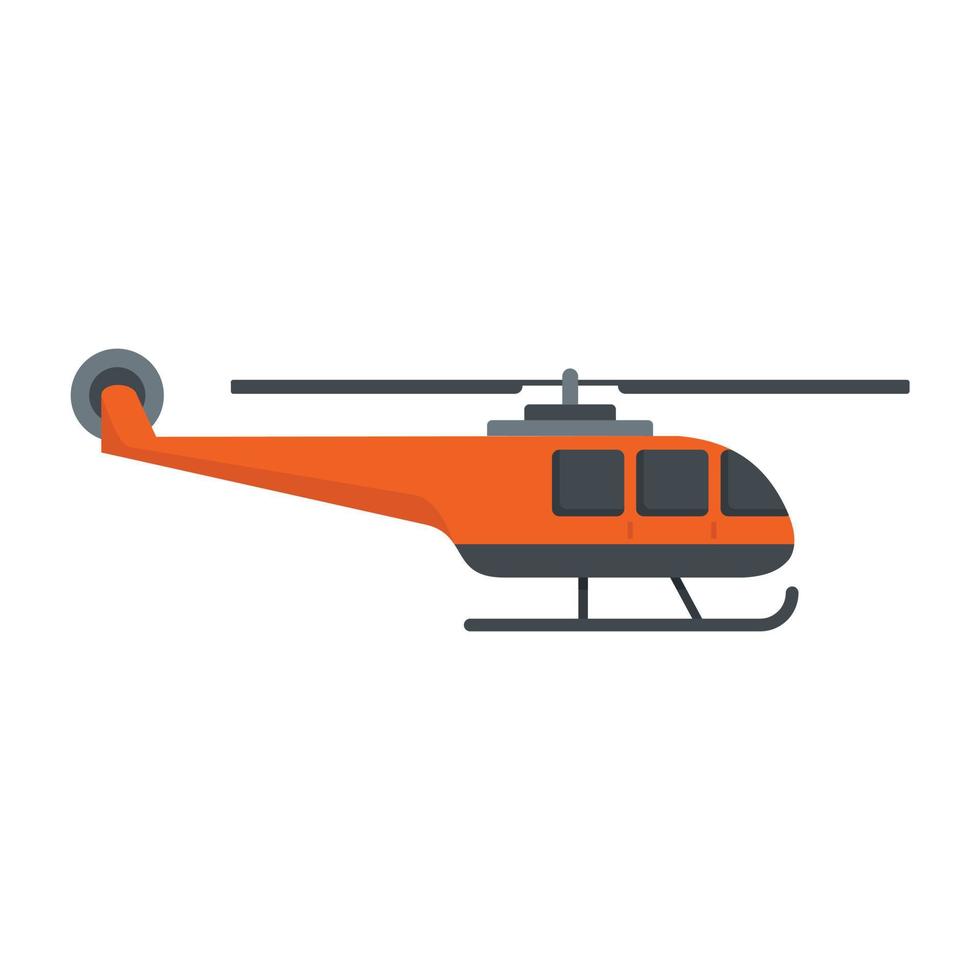 icono de helicóptero salvavidas, estilo plano vector