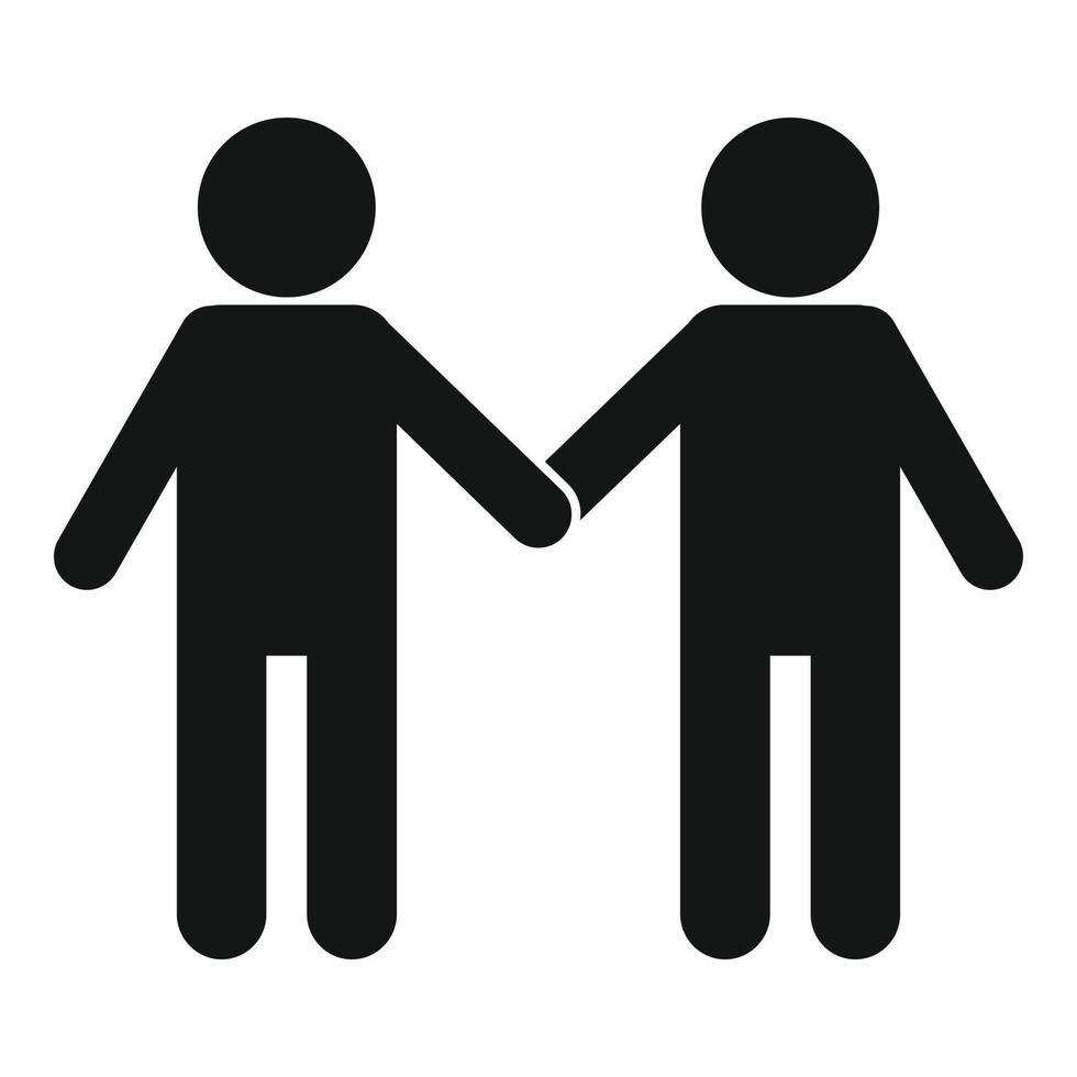 Volunteer couple icon, simple style vector
