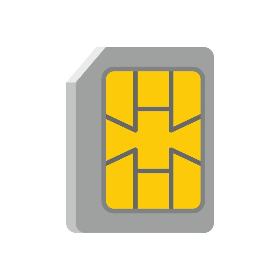 Lte sim card icon, flat style vector