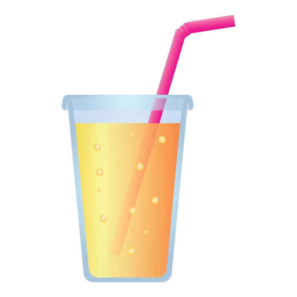 Orange smoothie icon, cartoon style vector