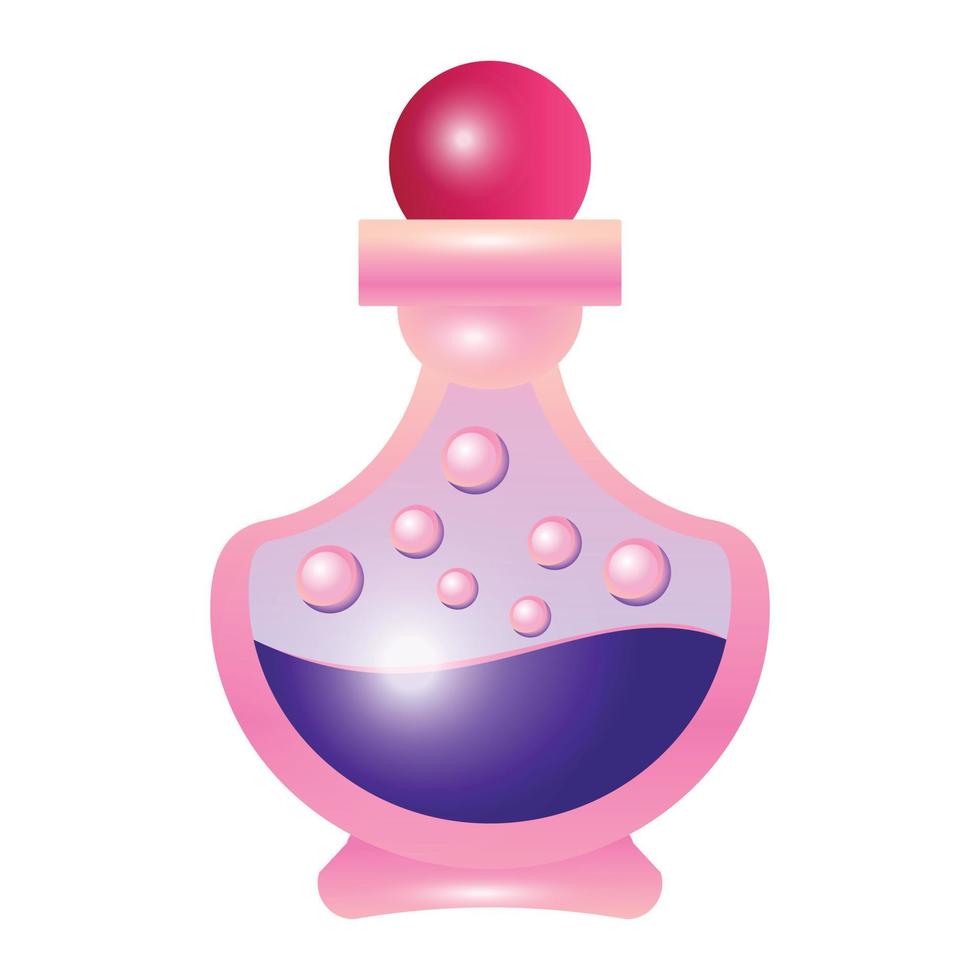 Violet potion icon, cartoon style vector