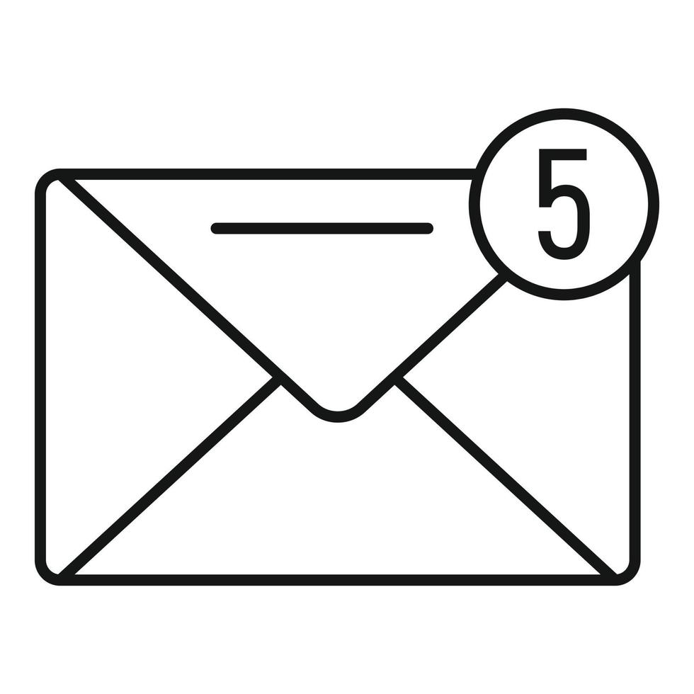 New mail inbox icon, outline style vector