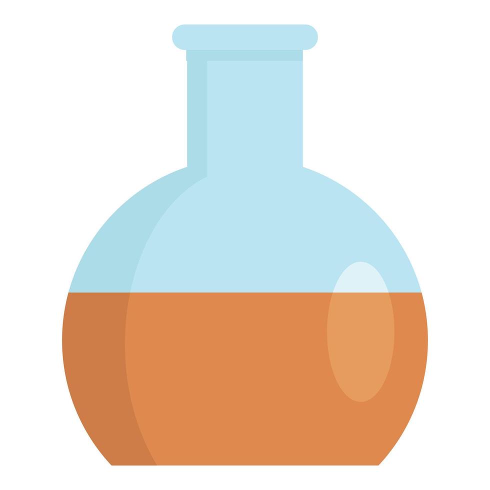 Chemistry flask icon, flat style vector