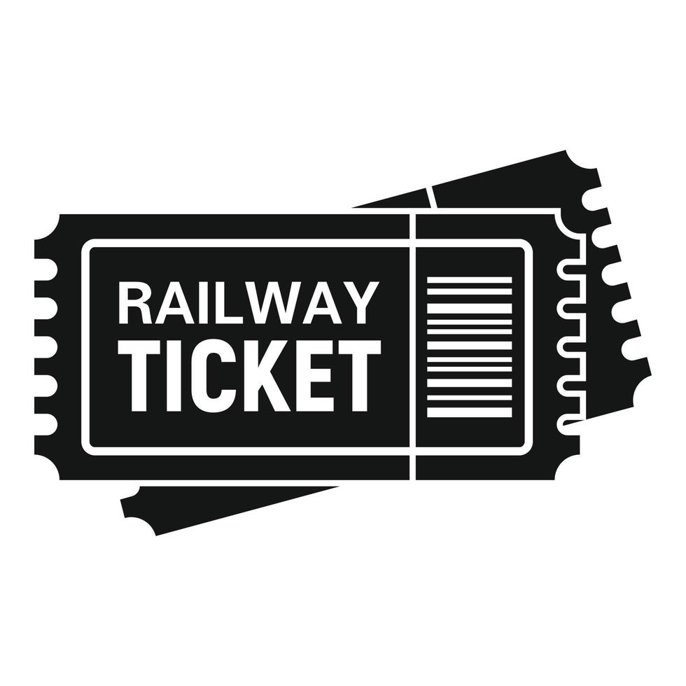 Railway ticket icon, simple style vector