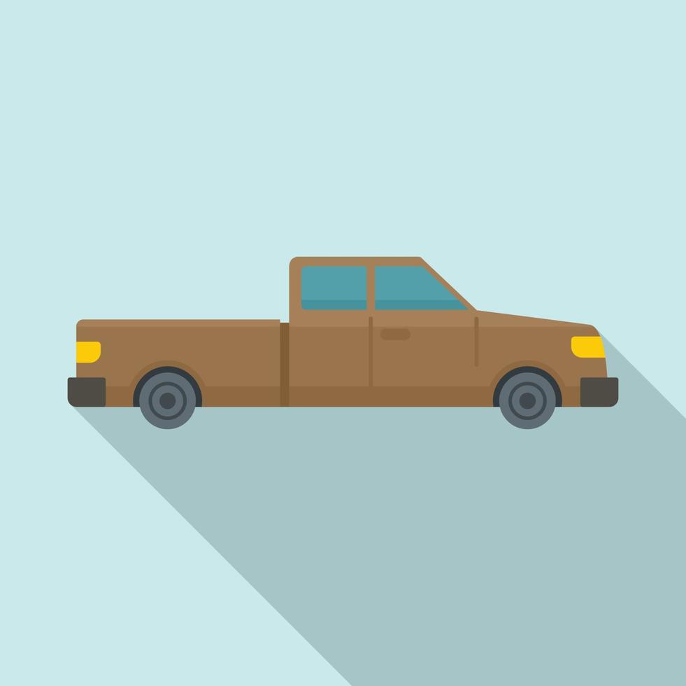 Truck pickup icon, flat style vector