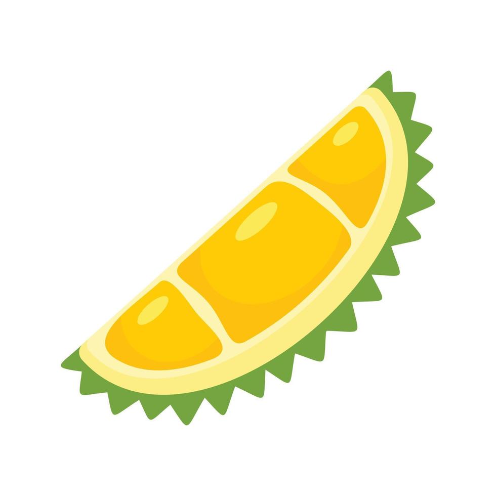 icono de pieza de durian ecológico natural, estilo plano vector