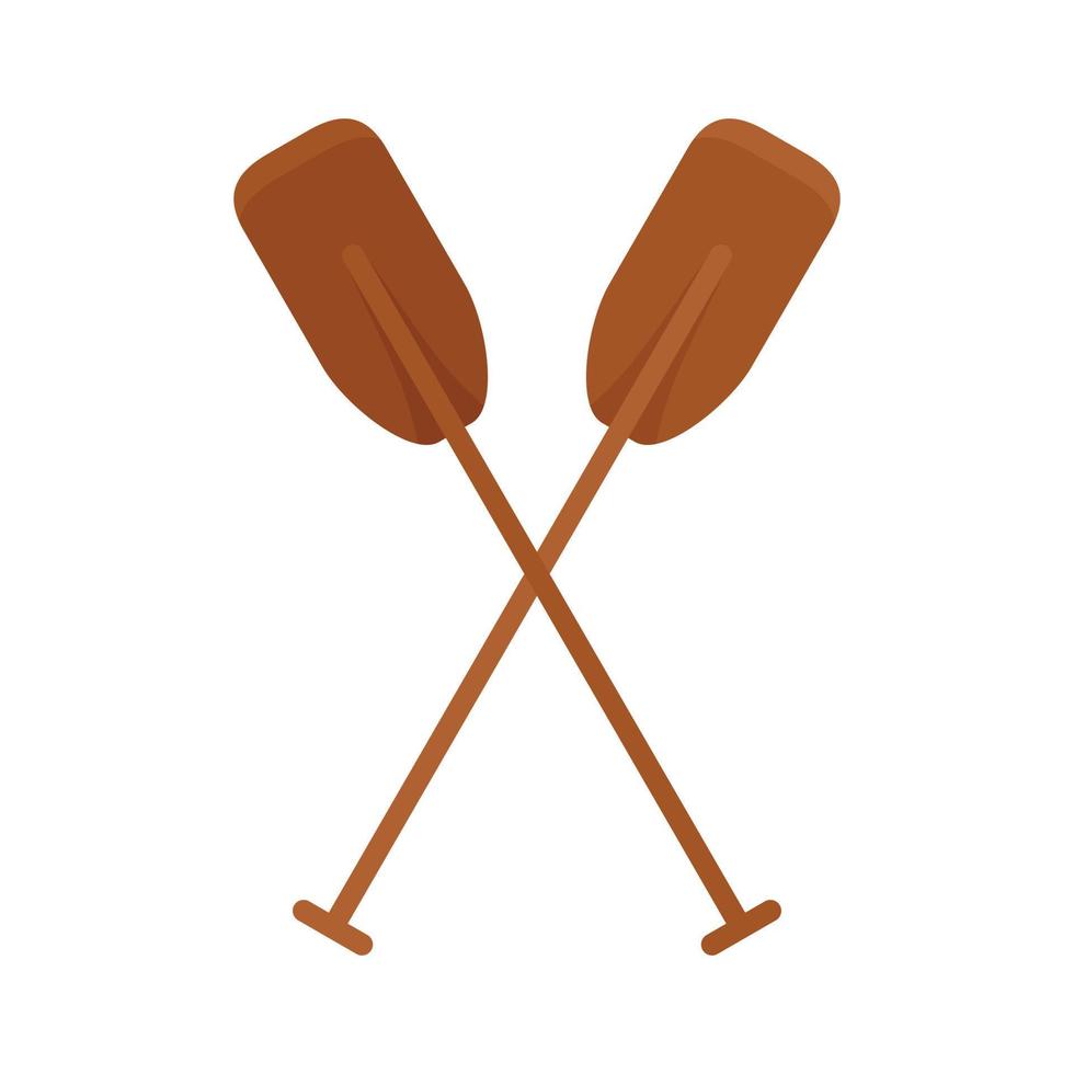 icono de paleta cruzada de madera, estilo plano vector