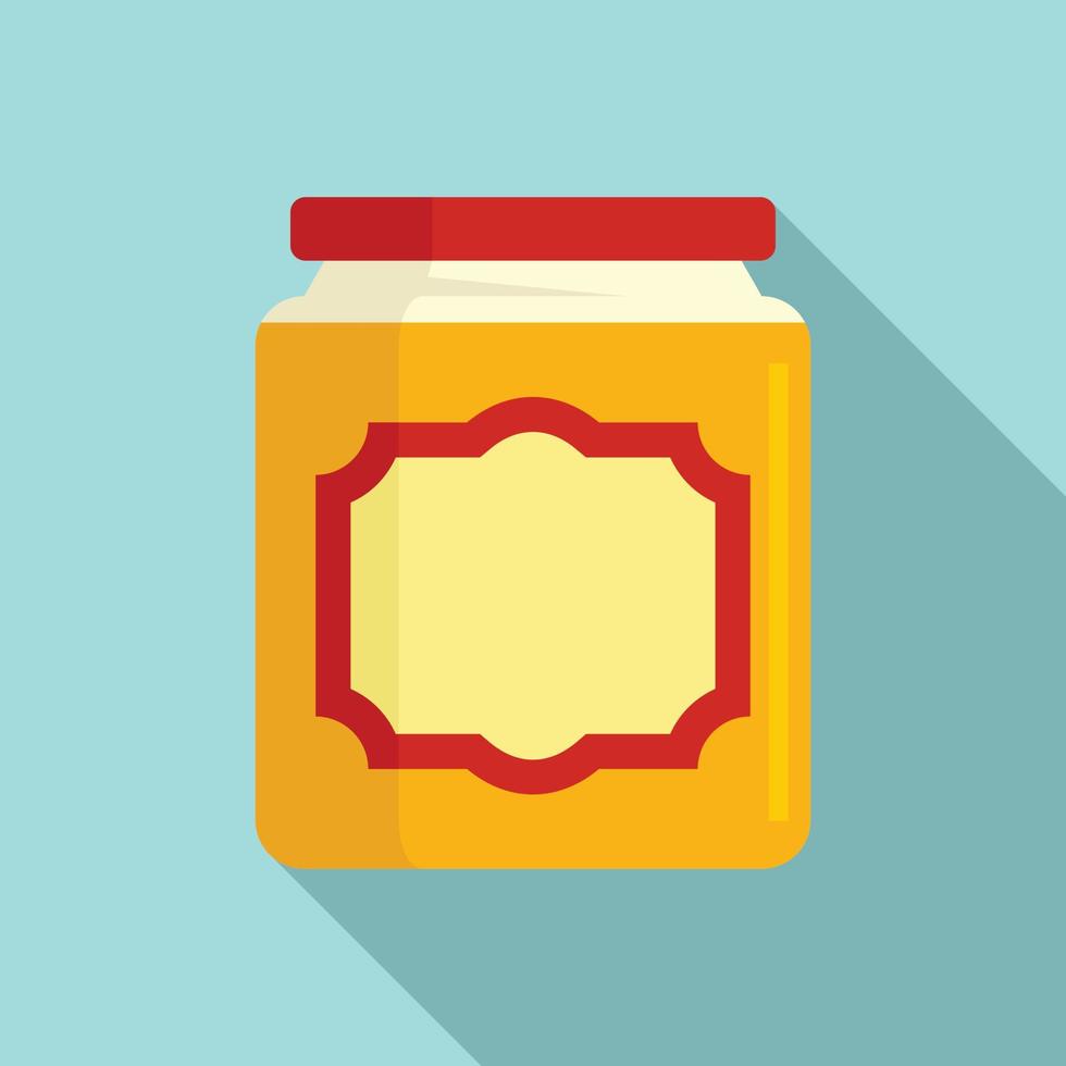 Condiment jar icon, flat style vector