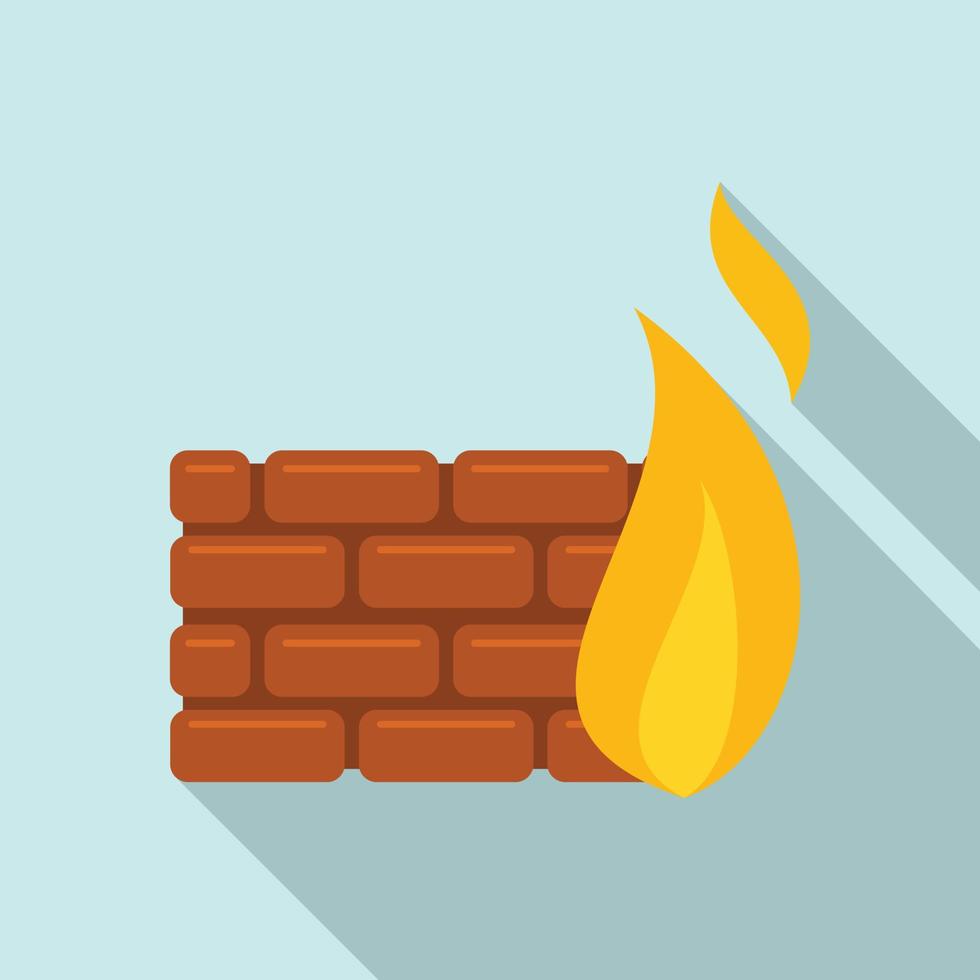 Protect firewall icon, flat style vector