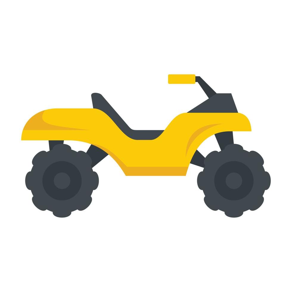 Top quad bike icon, flat style vector