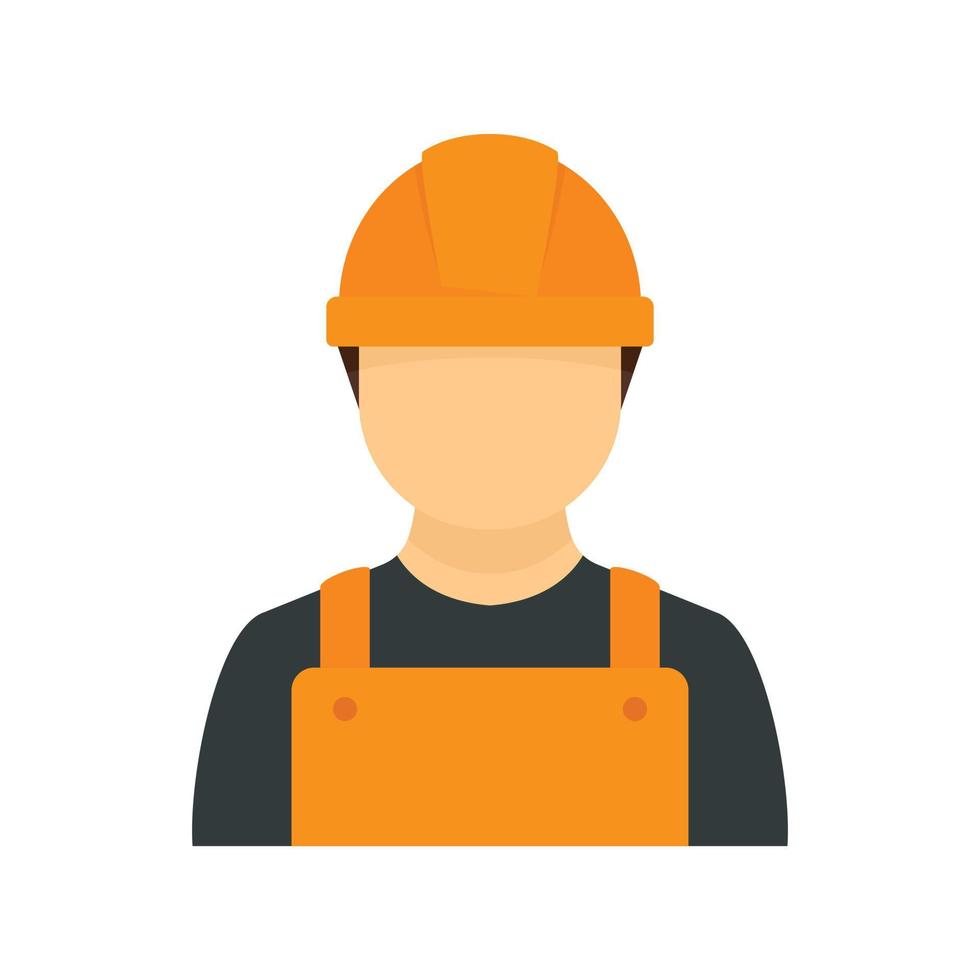 icono de hombre de construcción, estilo plano vector