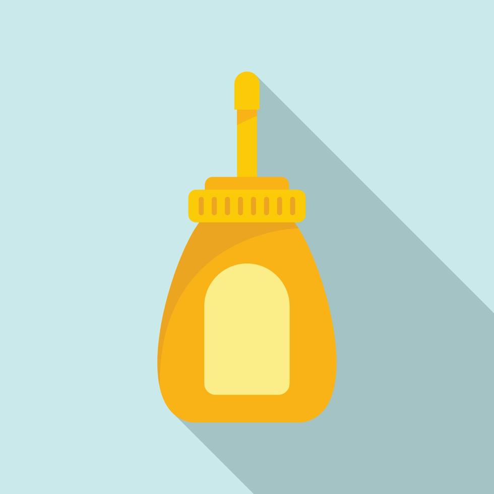 Hot dog mustard bottle icon, flat style vector