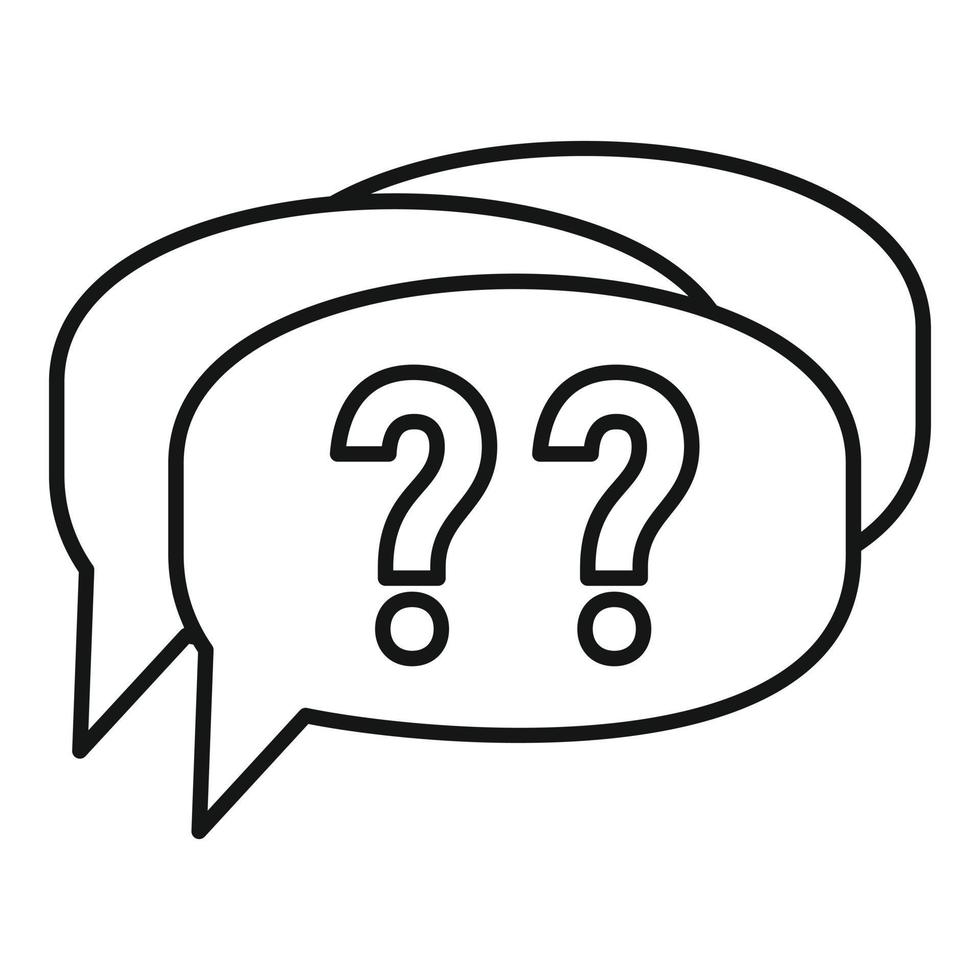 Confuse alzheimer question icon, outline style vector