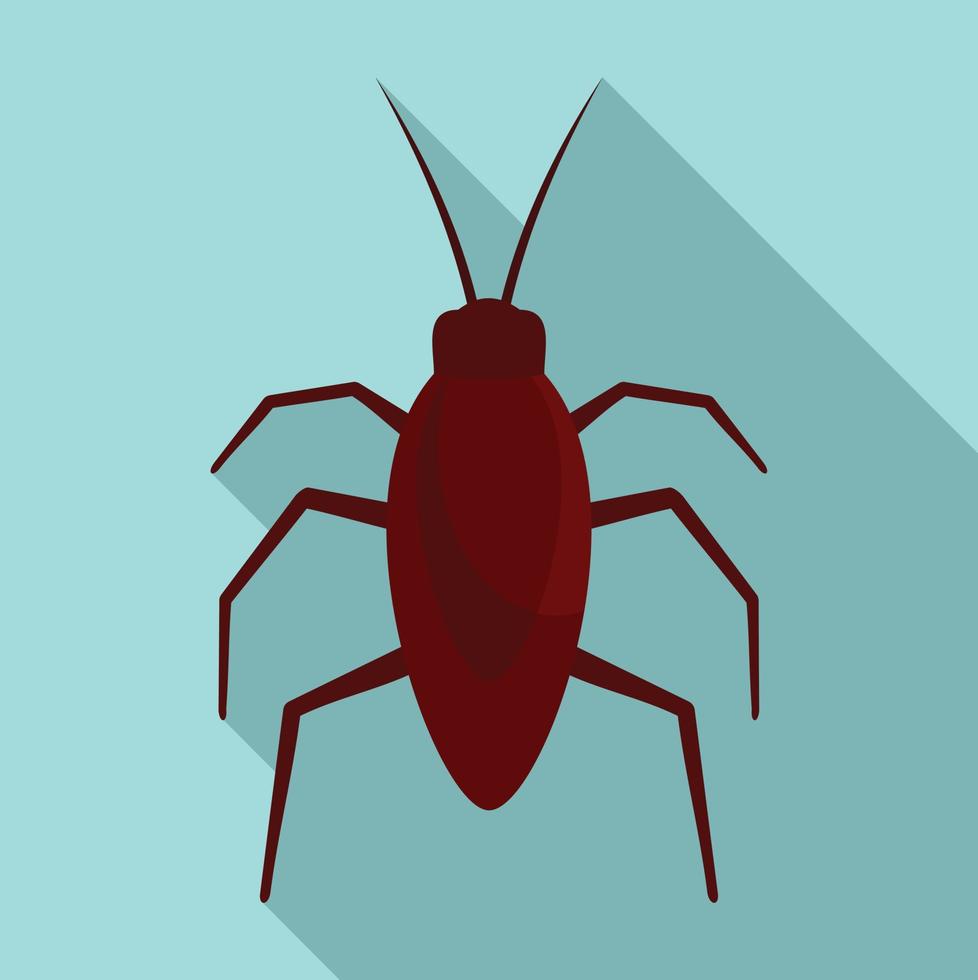 icono de error de cucaracha, estilo plano vector