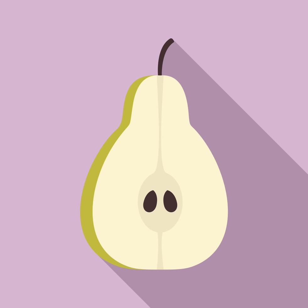 Half pear icon, flat style vector