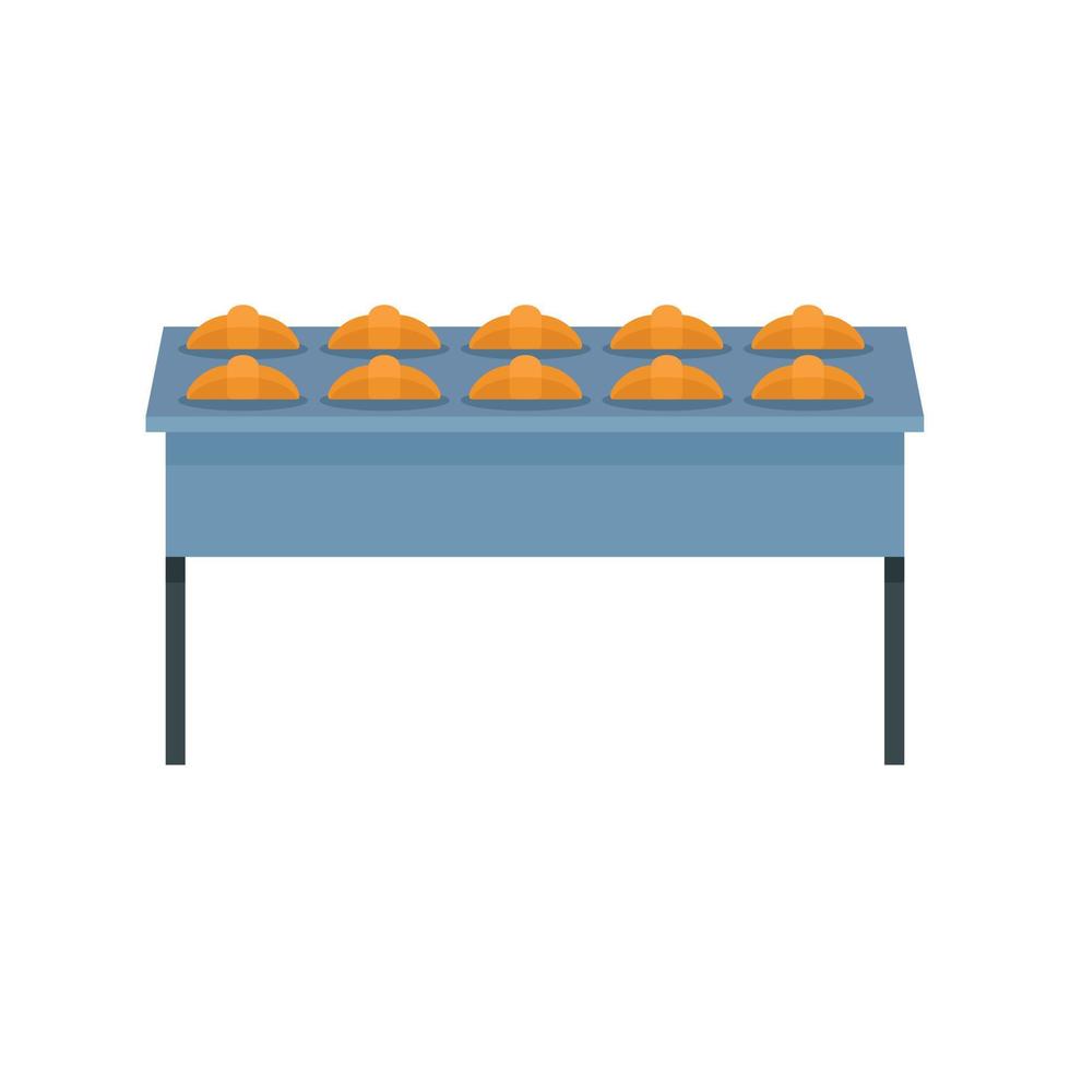 Croissant in bakery factory icon, flat style vector