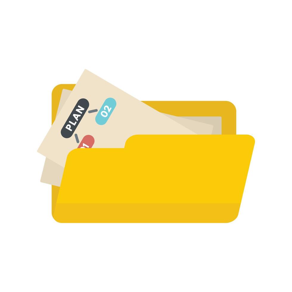 File folder management icon, flat style vector